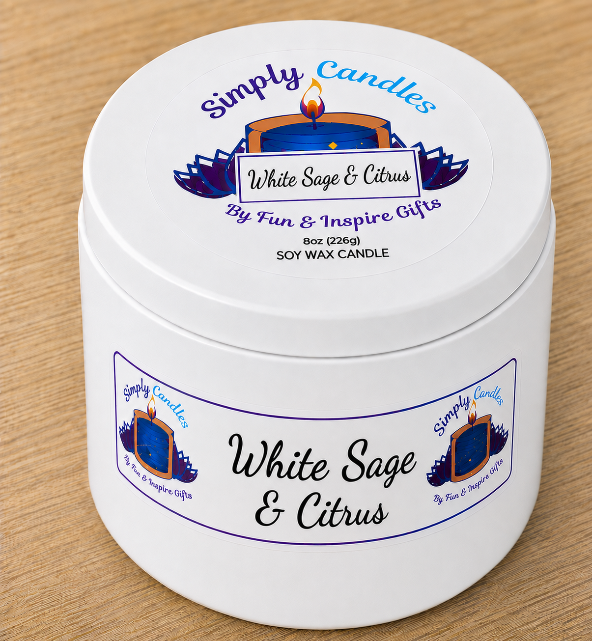 White Sage & Citrus Scented Candle