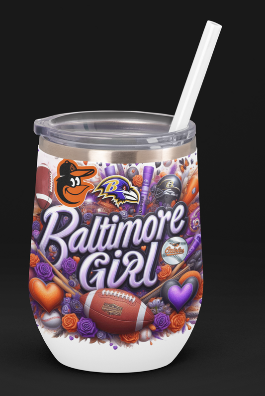 Baltimore Girl Wine Tumbler