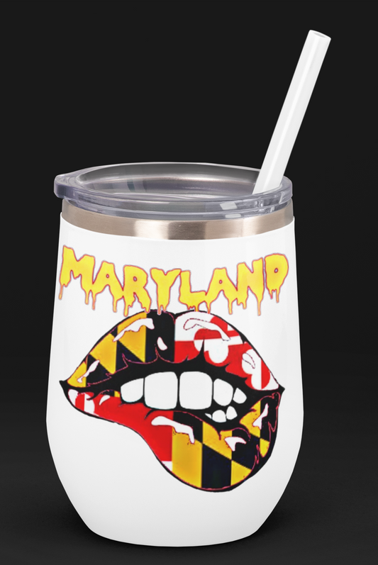 Maryland Lady Lips Wine Tumbler