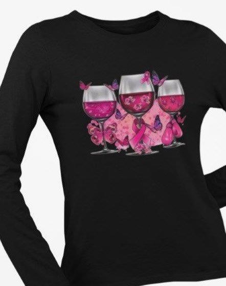 Cheers To Fighting Breast Cancer Ladies Tee